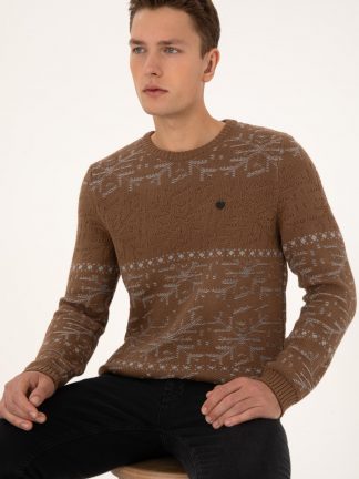 پلیور مردانه قهوه ای یو اس پولو