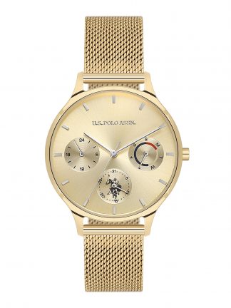 ساعت مچی زنانه طلایی یو اس پولو