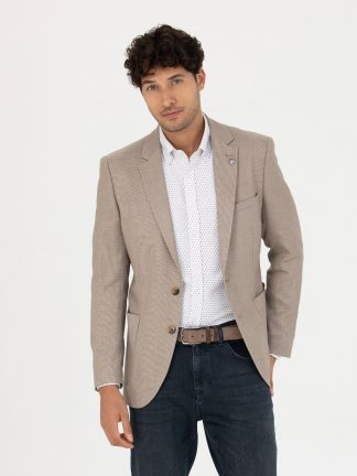 کت مردانه قهوه ای روشن پیرکاردین