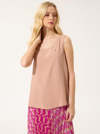 بلوز زنانه صورتی پودری پیرکاردین