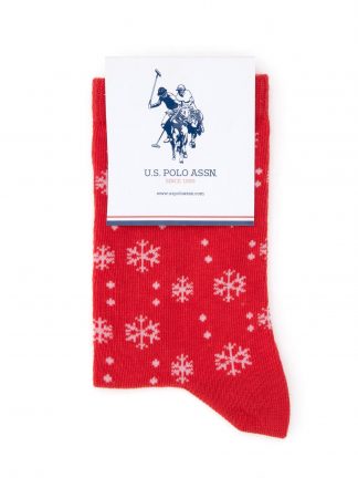 جوراب زنانه قرمز یو اس پولو