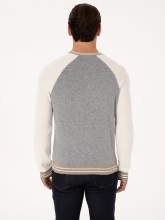 پلیور مردانه خاکستری روشن کاشارل