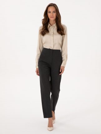 شلوار پارچه ای زنانه خاکستری تیره پیرکاردین