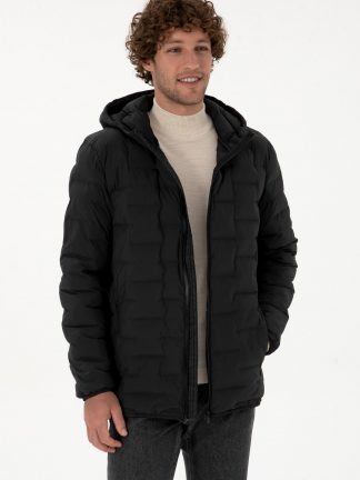 کاپشن مردانه خاکستری تیره یو اس پولو