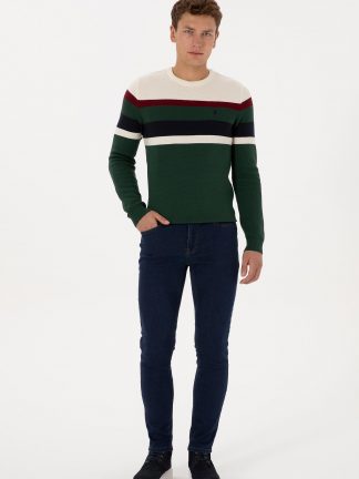 شلوار جین اسلیم فیت مردانه آبی تیره یو اس پولو