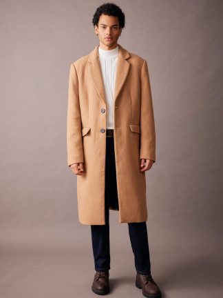 پالتو مردانه قهوه ای دفکتو تصویر ۱