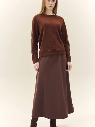 دامن ماکسی زنانه قهوه ای دفکتو تصویر ۱