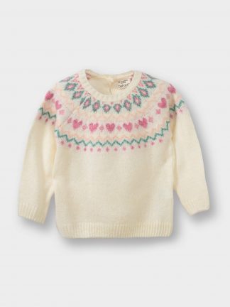 پلیور نوزاد دختر بژ دفکتو تصویر ۱