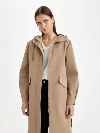 بارانی زنانه بژ دفکتو