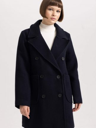 پالتو زنانه سرمه ای دفکتو تصویر ۱