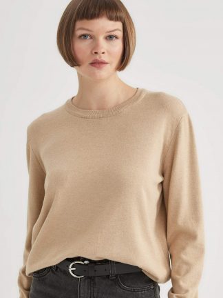 پلیور زنانه بژ دفکتو تصویر ۱