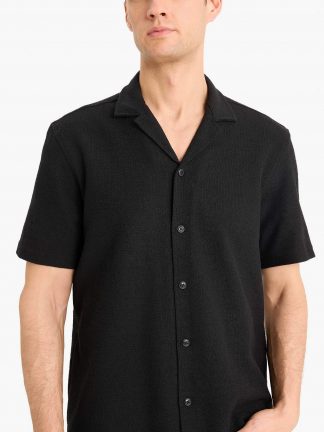 پیراهن آستین کوتاه مردانه مشکی دفکتو