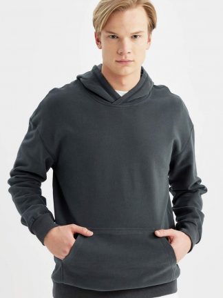 هودی مردانه سبز تیره دفکتو تصویر ۱