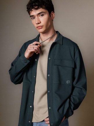 پیراهن مردانه سبز تیره دفکتو تصویر ۱