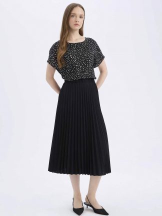 دامن میدی زنانه مشکی دفکتو تصویر ۱