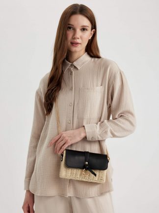 کیف کراس بادی زنانه مشکی دفکتو تصویر ۱