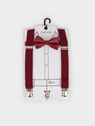 ساسپندر پسرانه زرشکی دفکتو تصویر ۱