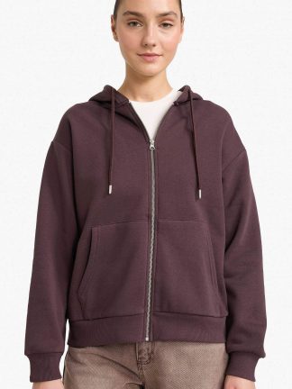 سویشرت زنانه قهوه ای دفکتو تصویر ۱