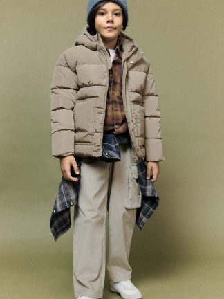 کاپشن پسرانه بژ دفکتو تصویر ۱