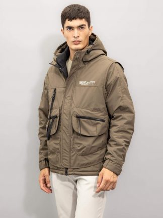 کاپشن مردانه خاکی دفکتو