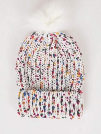 کلاه بافت دخترانه سفید دفکتو تصویر ۱