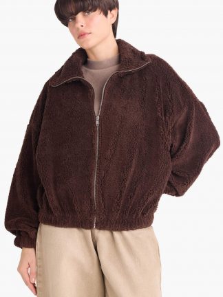 ژاکت زنانه قهوه ای دفکتو تصویر ۱