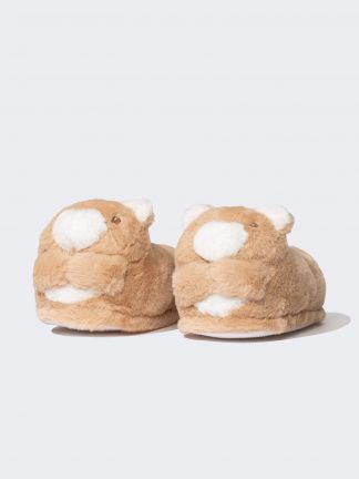 دمپایی روفرشی دخترانه قهوه ای دفکتو