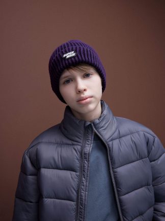 کلاه بافت پسرانه ارغوانی دفکتو تصویر ۱