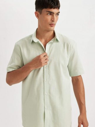 پیراهن آستین کوتاه مردانه آبی (فرعی) (مادر:فیروزه ای ) دفکتو تصویر ۱