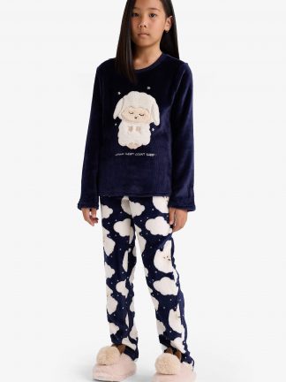 لباس راحتی دخترانه سرمه ای دفکتو تصویر ۱