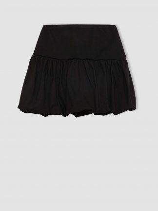 دامن کوتاه زنانه مشکی دفکتو تصویر ۱