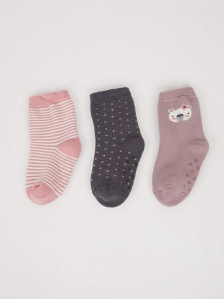 جوراب نوزاد دختر چند رنگ دفکتو تصویر ۱