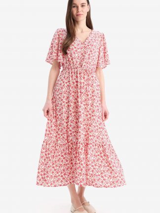 پیراهن میدی زنانه قرمز دفکتو تصویر ۱