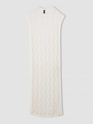 پیراهن میدی زنانه بژ دفکتو تصویر ۱