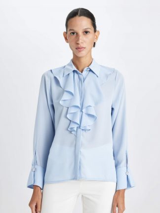 بلوز زنانه آبی دفکتو