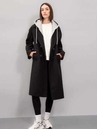 پالتو زنانه مشکی دفکتو تصویر ۱