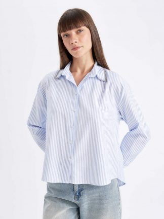 شومیز زنانه آبی دفکتو تصویر ۱