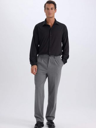 پیراهن آستین بلند مردانه مشکی دفکتو تصویر ۱