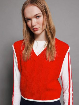 جلیقه زنانه قرمز دفکتو تصویر ۱