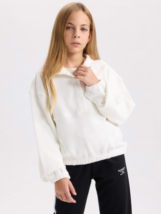 سویشرت دخترانه بژ دفکتو