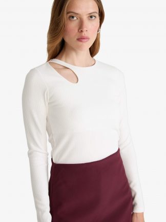 تیشرت زنانه بژ دفکتو تصویر ۱