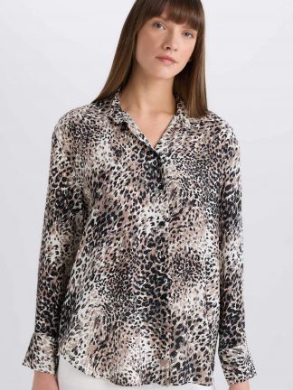 شومیز زنانه بژ دفکتو تصویر ۱