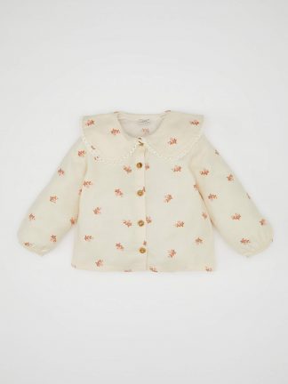 شومیز نوزاد دختر طوسی روشن دفکتو