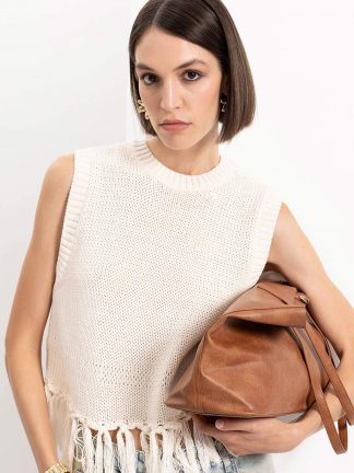 جلیقه زنانه طوسی روشن دفکتو تصویر ۱