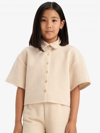 پیراهن دخترانه بژ دفکتو