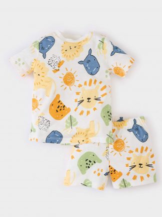 ست لباس نوزادی پسرانه بژ دفکتو