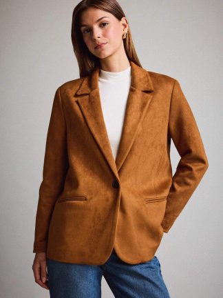 کت زنانه قهوه ای دفکتو تصویر ۱