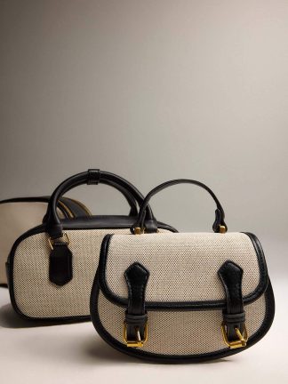 کیف دوشی زنانه بژ دفکتو تصویر ۱