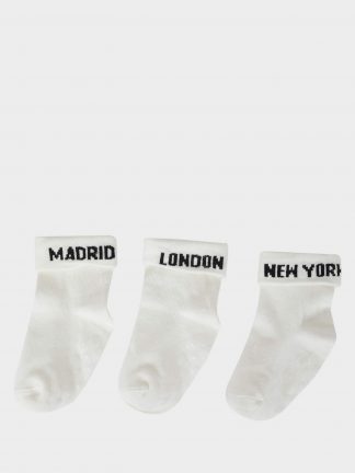 جوراب نوزاد پسر سفید دفکتو تصویر ۱