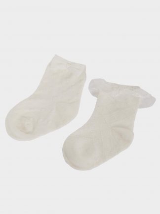 جوراب نوزاد دختر سفید دفکتو تصویر ۱